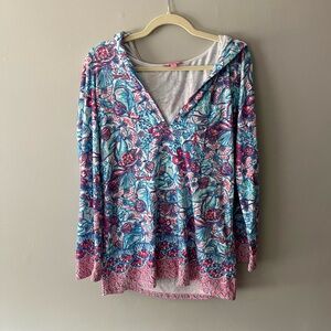 Lilly Pulitzer Multicolor Floral Hooded Top
